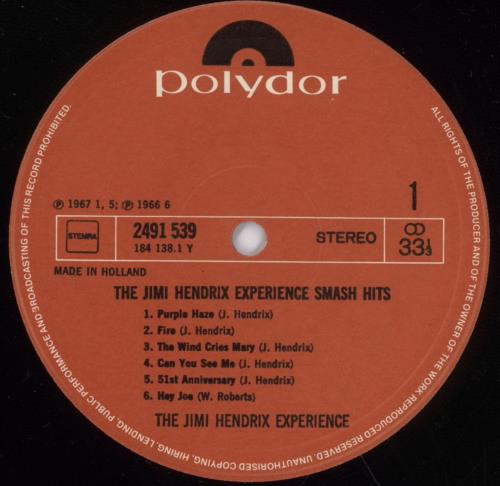 Jimi Hendrix Smash Hits vinyl LP album (LP record) Dutch HENLPSM665868