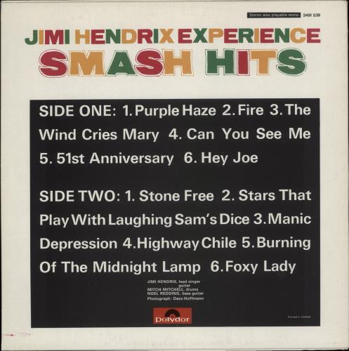 Jimi Hendrix Smash Hits vinyl LP album (LP record) Dutch HENLPSM665868