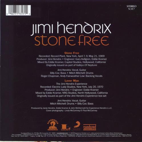 Jimi Hendrix Stone Free 7" vinyl single (7 inch record / 45) US HEN07ST770010