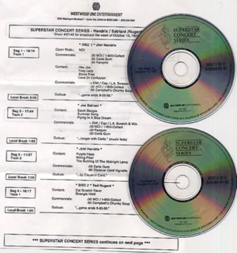 Jimi Hendrix Superstar Concert Series 2 CD album set (Double CD) US HEN2CSU154354