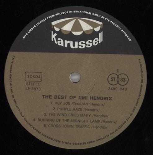 Jimi Hendrix The Best Of Jimi Hendrix vinyl LP album (LP record) Yugoslavian HENLPTH857776