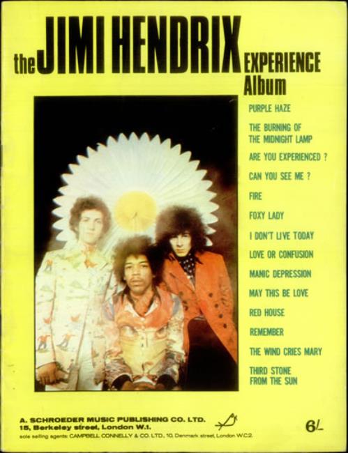 Jimi Hendrix The Jimi Hendrix Experience Album sheet music UK HENSMTH535376
