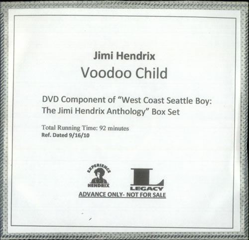 Jimi Hendrix West Coast Seattle Boy - The Jimi Hendrix Antholog CD-R acetate US HENCRWE524664
