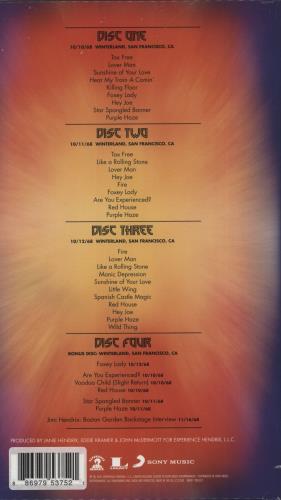 Jimi Hendrix Winterland CD Album Box Set UK HENDXWI733002