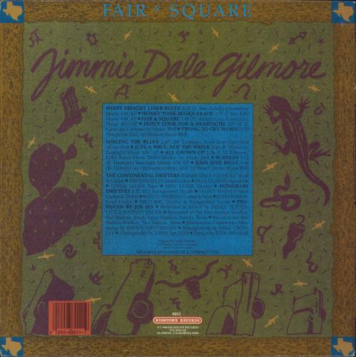 Jimmie Dale Gilmore Fair & Square vinyl LP album (LP record) US J6QLPFA811846