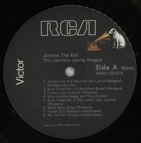 Jimmie Rodgers (Country) Jimmie The Kid vinyl LP album (LP record) US JBBLPJI867125