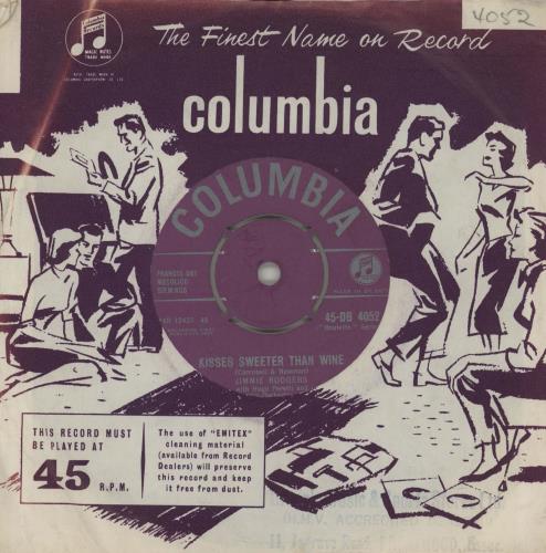 Jimmie Rodgers (Rock & Roll) Kisses Sweeter Than Wine 7" vinyl single (7 inch record / 45) UK J1R07KI762468