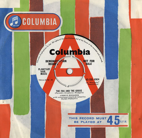 Jimmie Rodgers (Rock & Roll) The Fox And The Goose 7" vinyl single (7 inch record / 45) UK J1R07TH481651