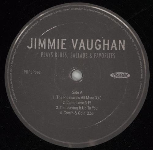 Jimmie Vaughan Plays Blues, Ballads & Favorites 2-LP vinyl record set (Double LP Album) UK JMV2LPL866938