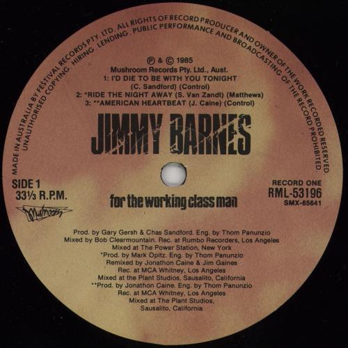 Jimmy Barnes For The Working Class Man 2-LP vinyl record set (Double LP Album) Australian JIM2LFO424862