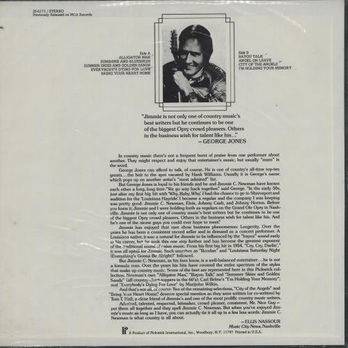 Jimmy C. Newman Alligator Man vinyl LP album (LP record) US JN0LPAL761755