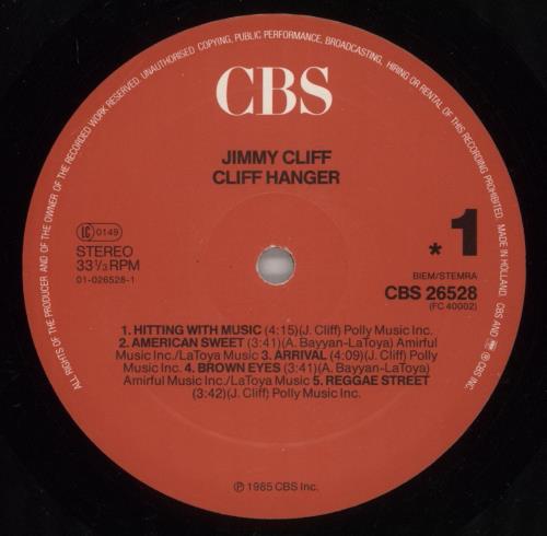 Jimmy Cliff Cliff Hanger vinyl LP album (LP record) UK JCLLPCL298384