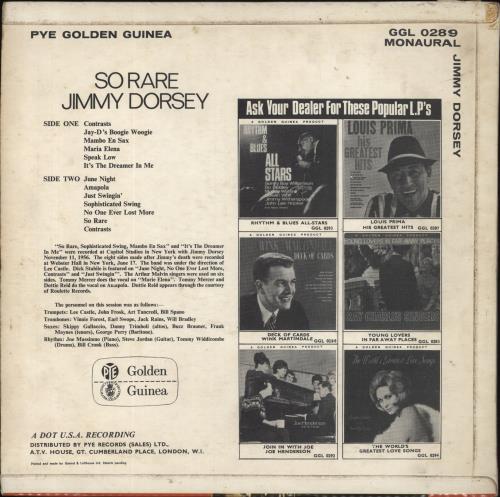 Jimmy Dorsey So Rare vinyl LP album (LP record) UK JIQLPSO721789