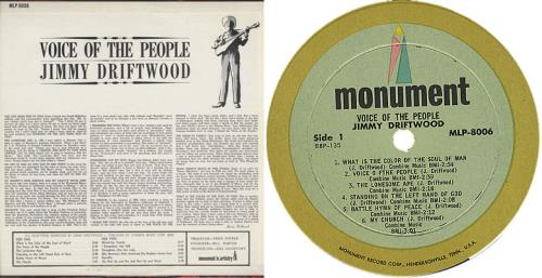 Jimmy Driftwood Voice Of the People vinyl LP album (LP record) US OODLPVO373365