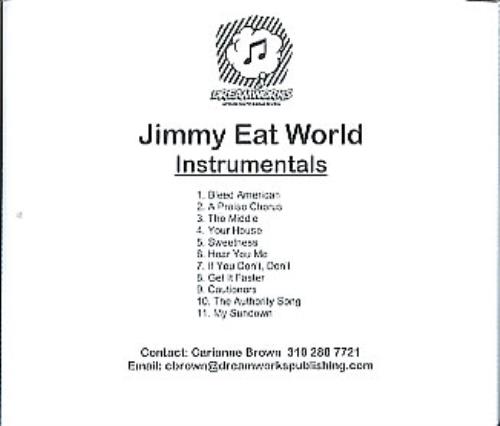 Jimmy Eat World Instrumentals CD-R acetate US JMWCRIN307609