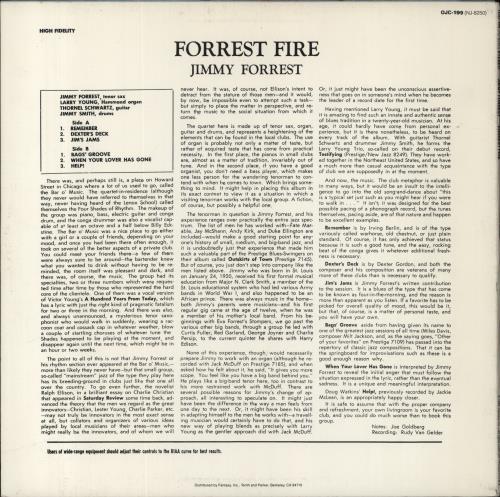 Jimmy Forrest Forrest Fire vinyl LP album (LP record) US JIFLPFO842459