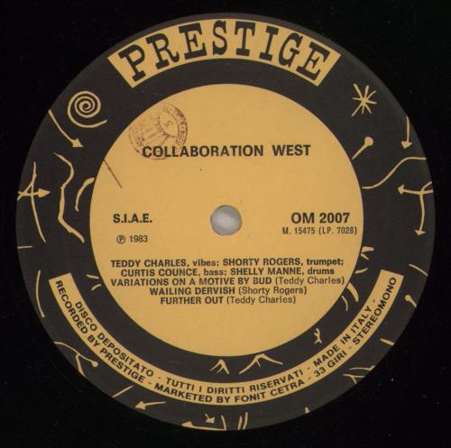 Jimmy Giuffre Collaboration West vinyl LP album (LP record) Italian JIULPCO880183