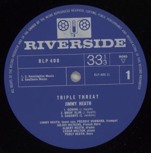 Jimmy Heath Triple Threat vinyl LP album (LP record) UK JIELPTR689821
