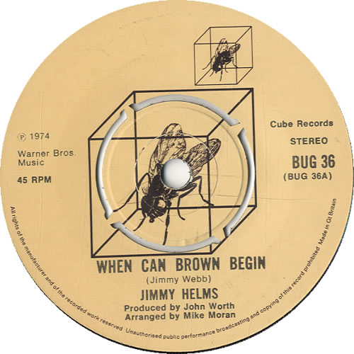 Jimmy Helms When Can Brown Begin 7" vinyl single (7 inch record / 45) UK JXH07WH615685