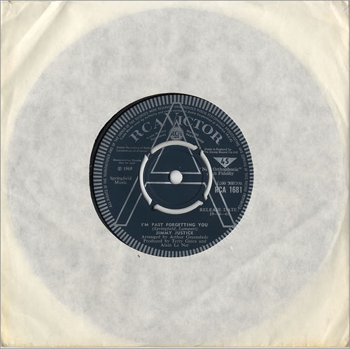 Jimmy Justice I'm Past Forgetting You 7" vinyl single (7 inch record / 45) UK JJ207IM479666