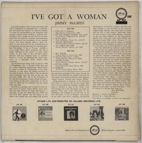 Jimmy McGriff I've Got A Woman vinyl LP album (LP record) UK JI4LPIV750007