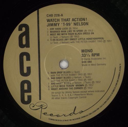 Jimmy Nelson Watch That Action vinyl LP album (LP record) UK J7ZLPWA550460