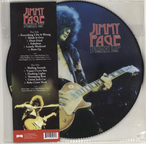 Jimmy Page Burn Up picture disc LP (vinyl picture disc album) UK JPAPDBU717301
