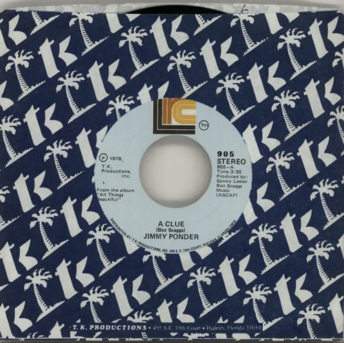 Jimmy Ponder A Clue 7" vinyl single (7 inch record / 45) US JIP07AC636720