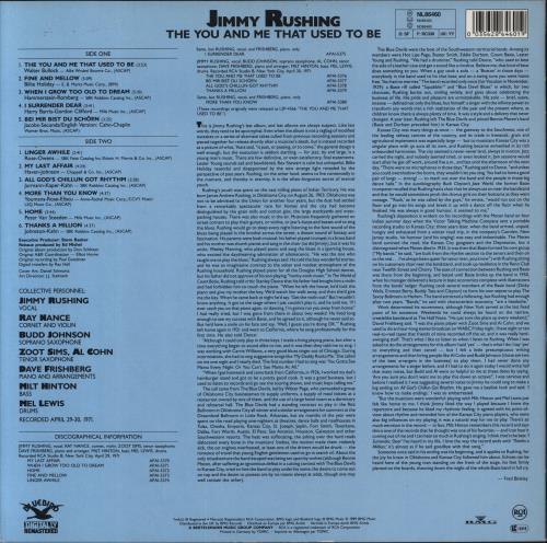 Jimmy Rushing The You And Me That I Used To Be vinyl LP album (LP record) German JIGLPTH861374