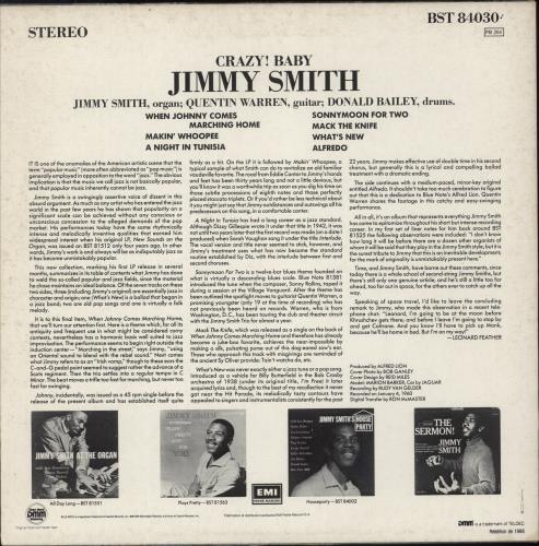 Jimmy Smith (Jazz Organ) Crazy! Baby vinyl LP album (LP record) French IMYLPCR363708