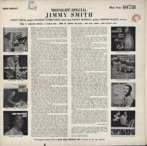 Jimmy Smith (Jazz Organ) Midnight Special vinyl LP album (LP record) US IMYLPMI836280