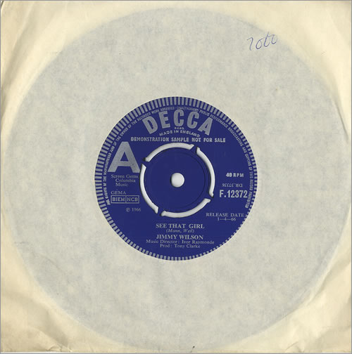 Jimmy Wilson See That Girl 7" vinyl single (7 inch record / 45) UK JW107SE486686
