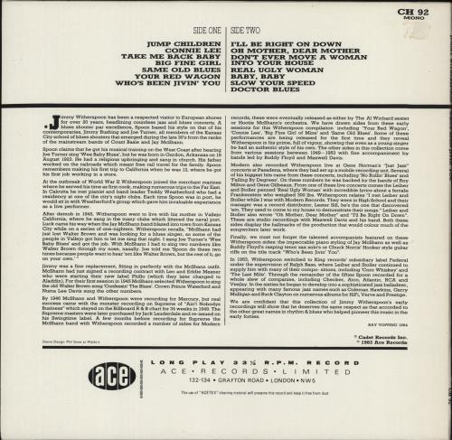 Jimmy Witherspoon Who's Been Jivin' You vinyl LP album (LP record) UK YWILPWH536374