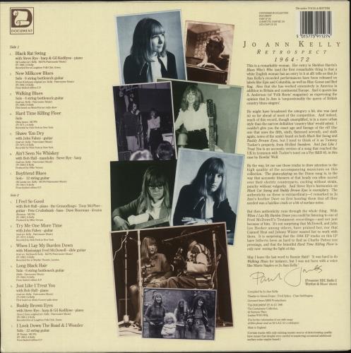 Jo-Ann Kelly Retrospect 1964-72 vinyl LP album (LP record) UK J5TLPRE884568