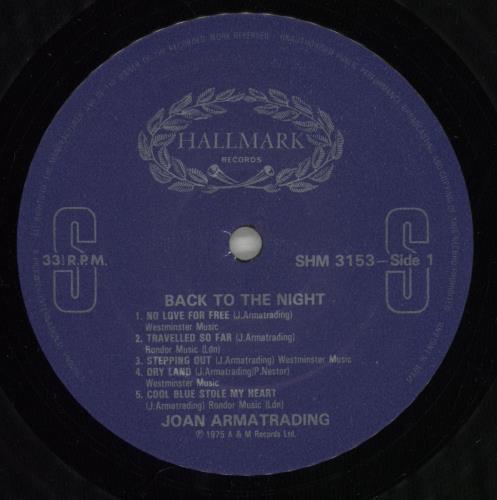 Joan Armatrading Back To The Night vinyl LP album (LP record) UK ARMLPBA578296