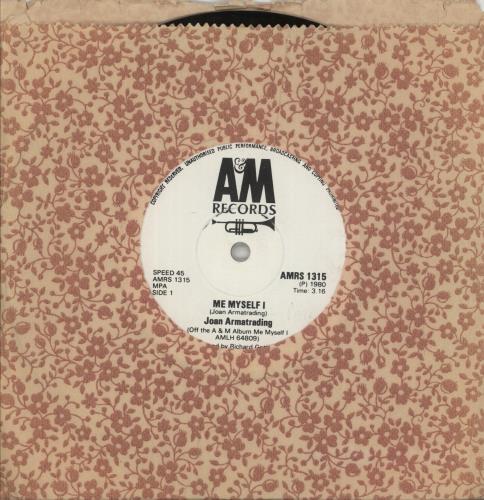 Joan Armatrading Me Myself I 7" vinyl single (7 inch record / 45) Rhodesian ARM07ME864596