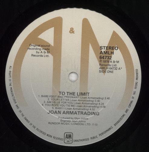 Joan Armatrading To The Limit vinyl LP album (LP record) UK ARMLPTO306667