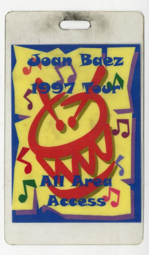 Joan Baez 1997 Tour tour pass UK JBZTPTO556917