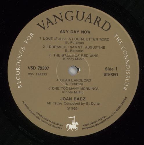 Joan Baez Any Day Now 2-LP vinyl record set (Double LP Album) UK JBZ2LAN875030