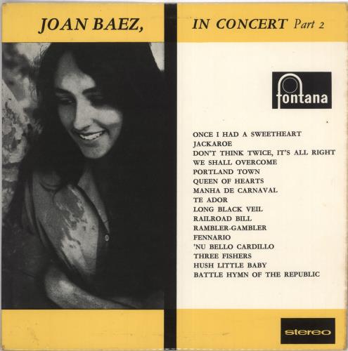 Joan Baez In Concert Part 2 - Sleeve Variant vinyl LP album (LP record) UK JBZLPIN743267