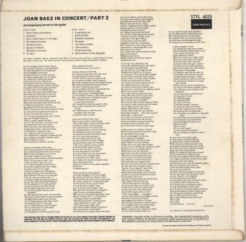 Joan Baez In Concert Part 2 - Sleeve Variant vinyl LP album (LP record) UK JBZLPIN743267