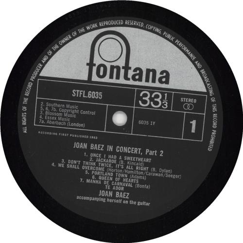 Joan Baez In Concert Part 2 - Sleeve Variant vinyl LP album (LP record) UK JBZLPIN743267