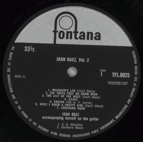 Joan Baez Joan Baez Vol.2 vinyl LP album (LP record) UK JBZLPJO229734