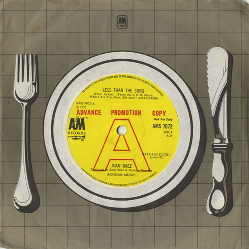 Joan Baez Less Than The Song 7" vinyl single (7 inch record / 45) UK JBZ07LE471144