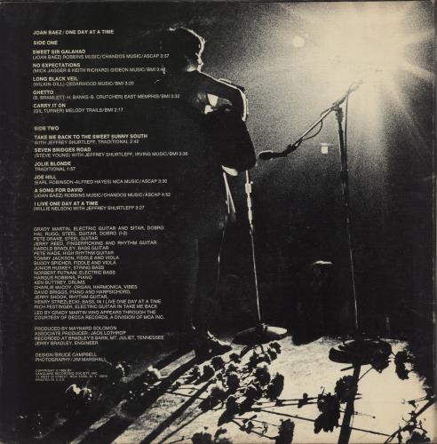 Joan Baez One Day At A Time - EX vinyl LP album (LP record) UK JBZLPON876347