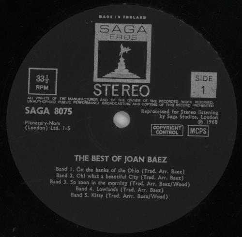 Joan Baez The Best Of Joan Baez vinyl LP album (LP record) UK JBZLPTH294345