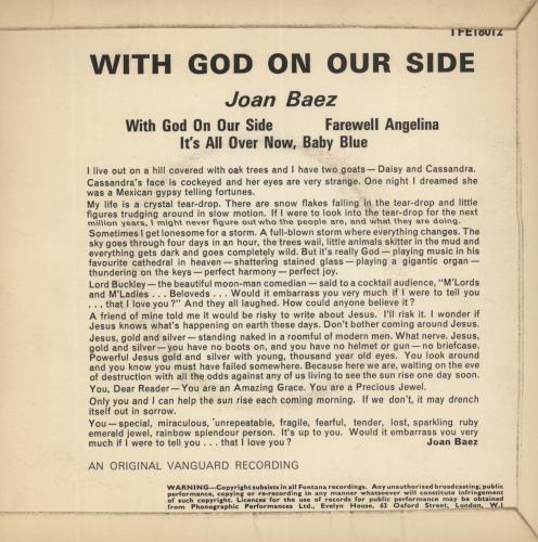 Joan Baez With God On Our Side 7" vinyl single (7 inch record / 45) UK JBZ07WI551106