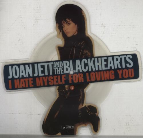 Joan Jett I Hate Myself For Loving You + plinth shaped picture disc (picture disc vinyl record) UK JETSHIH851885