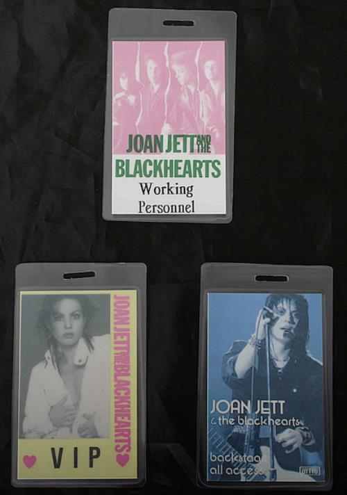 Joan Jett Three Tour Laminates tour pass US JETTPTH462479