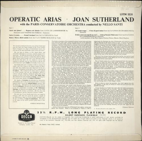 Joan Sutherland Operatic Arias vinyl LP album (LP record) New Zealand JS6LPOP868104
